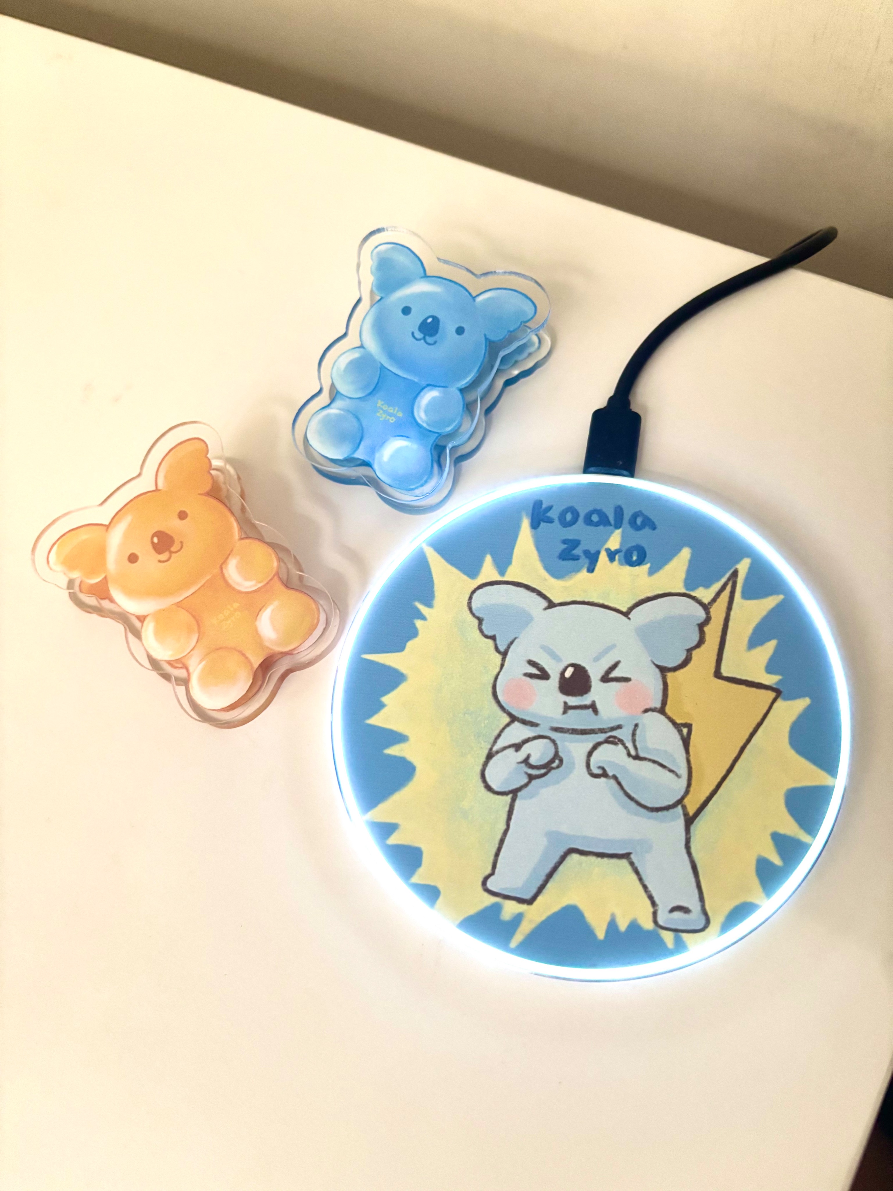懶懶無尾熊無線充電盤