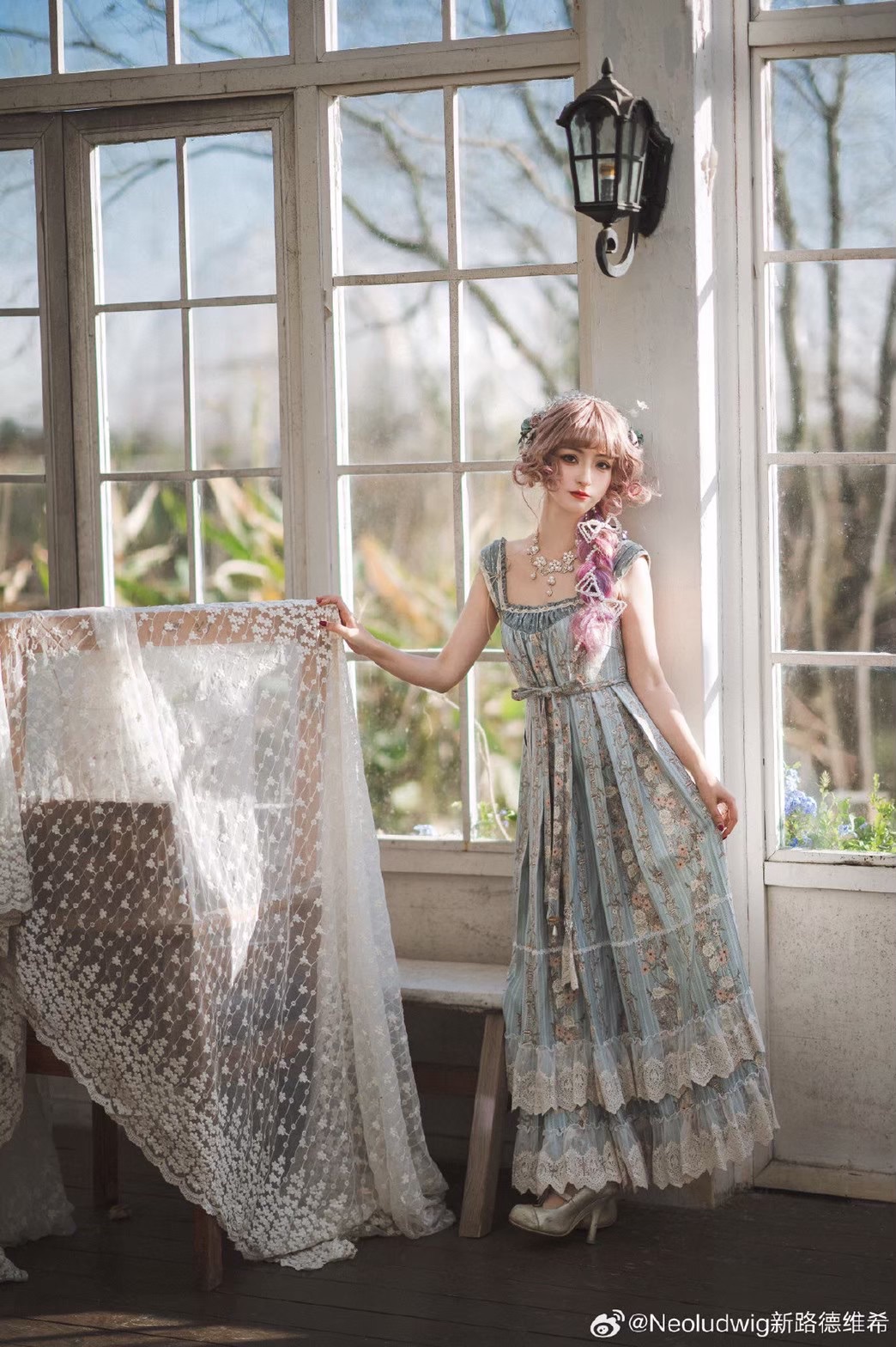 新路德維希 玫瑰之下 若草色短款 JSK Lady80