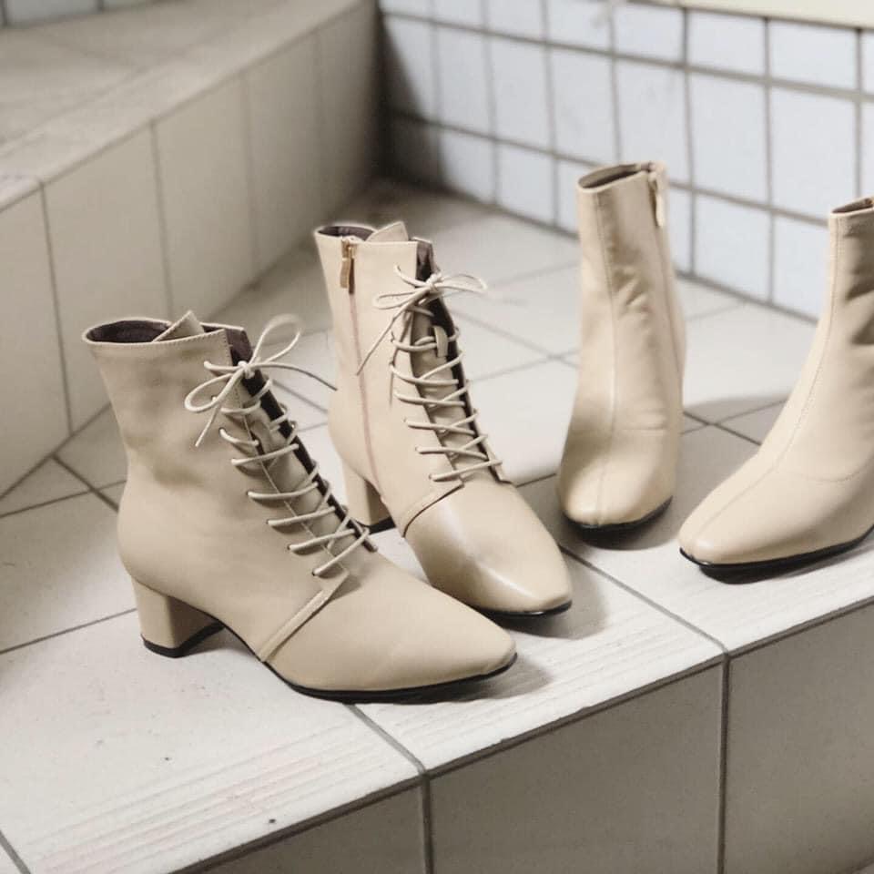 Brunii 納帕牛皮手工鞋 女孩進化論 中跟綁帶短靴 40碼