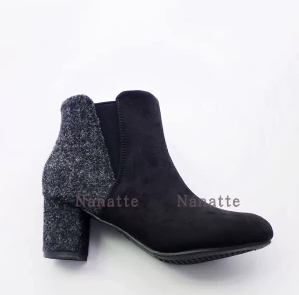 Asher Green 薄絨拼色短靴 40～41.5碼