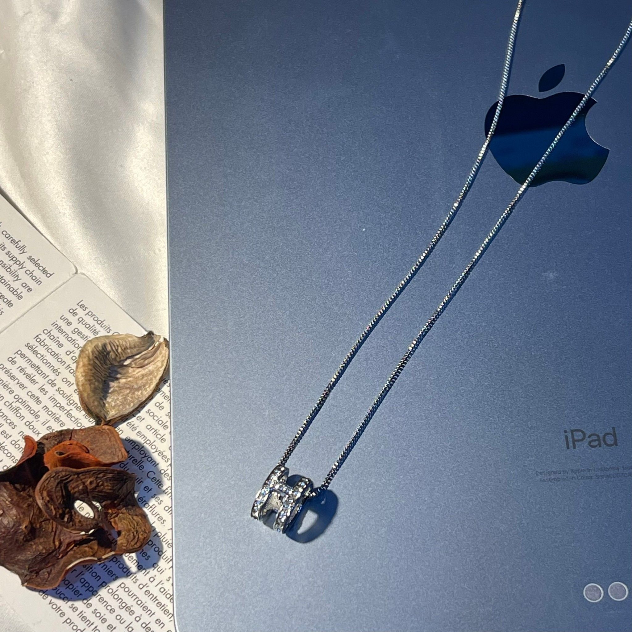 超熱銷歐美H字母吊墜銀項鍊【現貨】