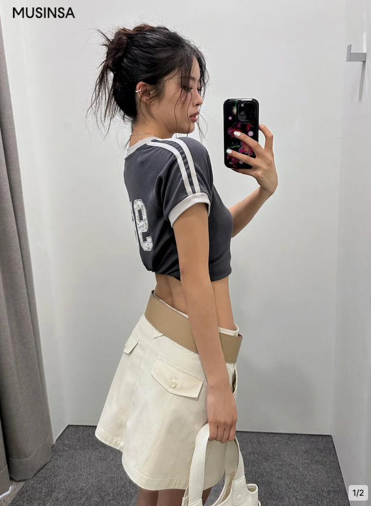 Rockcake Sports 96 Lace Crop Top