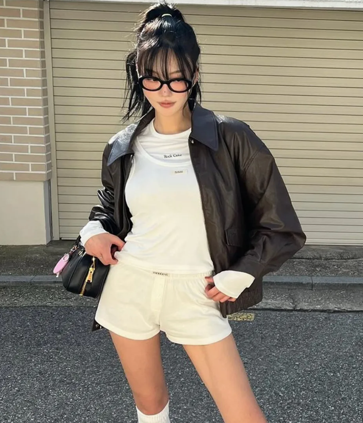 Rockcake Overfit Leather Blouson Jacket