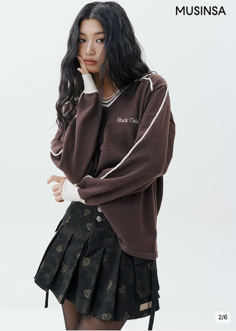 Rockcake Collar Long Sleeve Knit