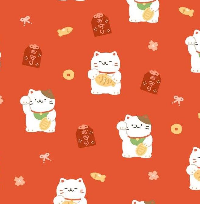 紅底招財貓
