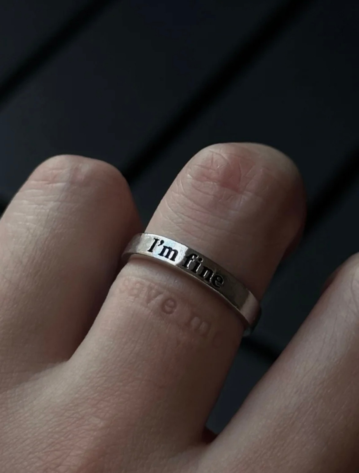 I’m fine戒指「我沒事」925銀開口戒