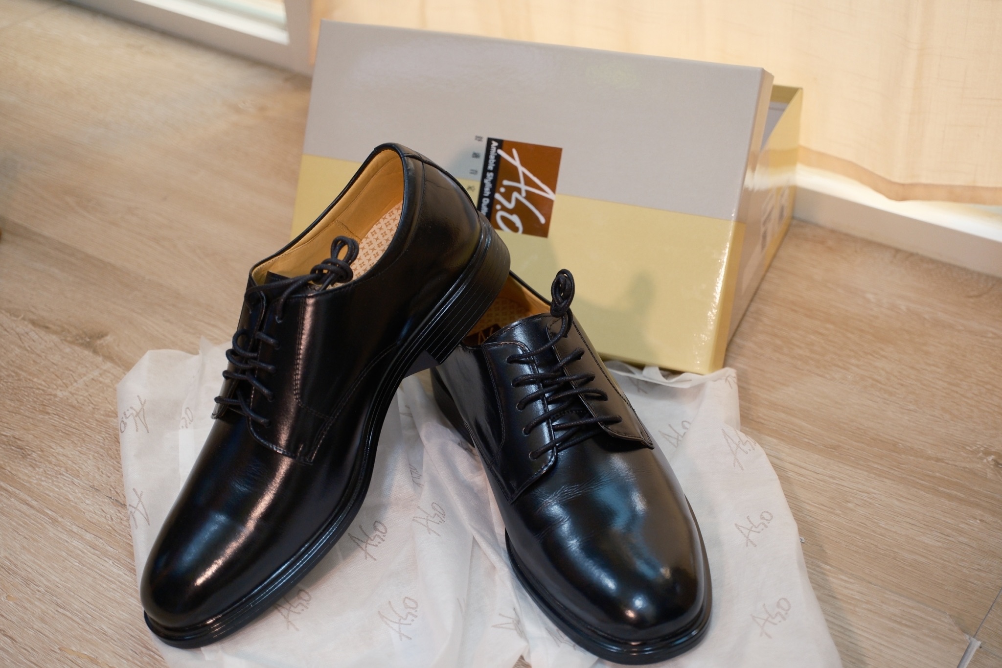 全新海軍黑皮鞋