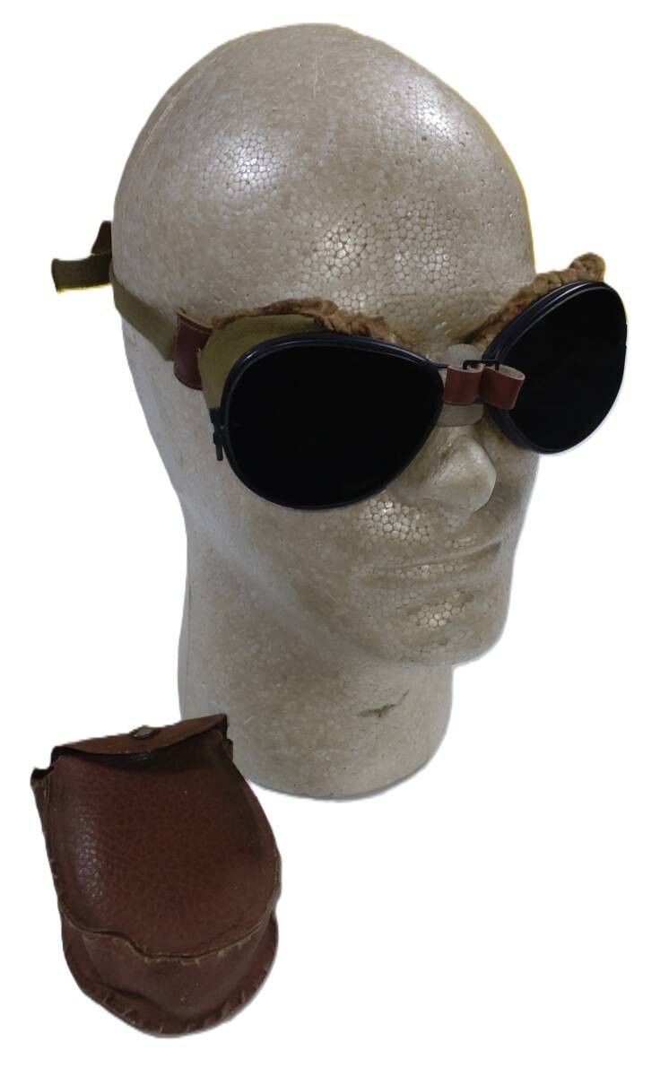 二戰美軍 山岳部隊用 Ski/Mountain 護目鏡（Type III 鏡片）＋原皮套