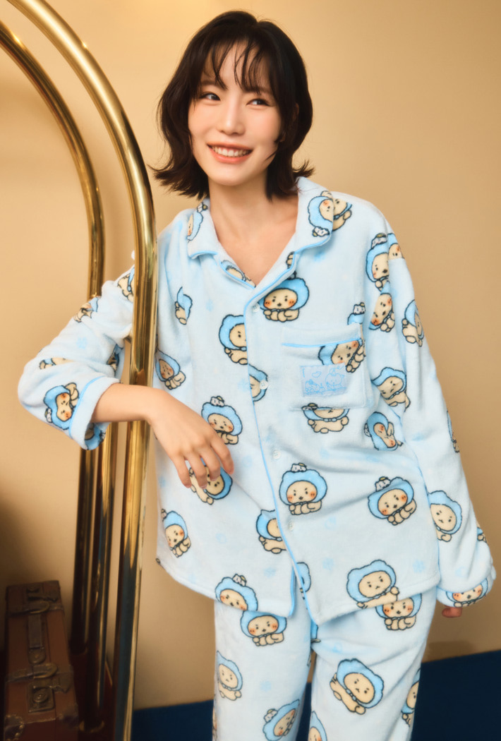 SPAO X Mangled Bear土豆熊聯名 珊瑚絨睡衣