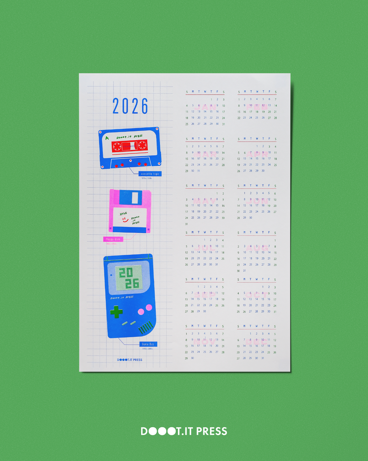 ＼ 按下 START 鍵 / 有一點混 2026 RISO年曆海報