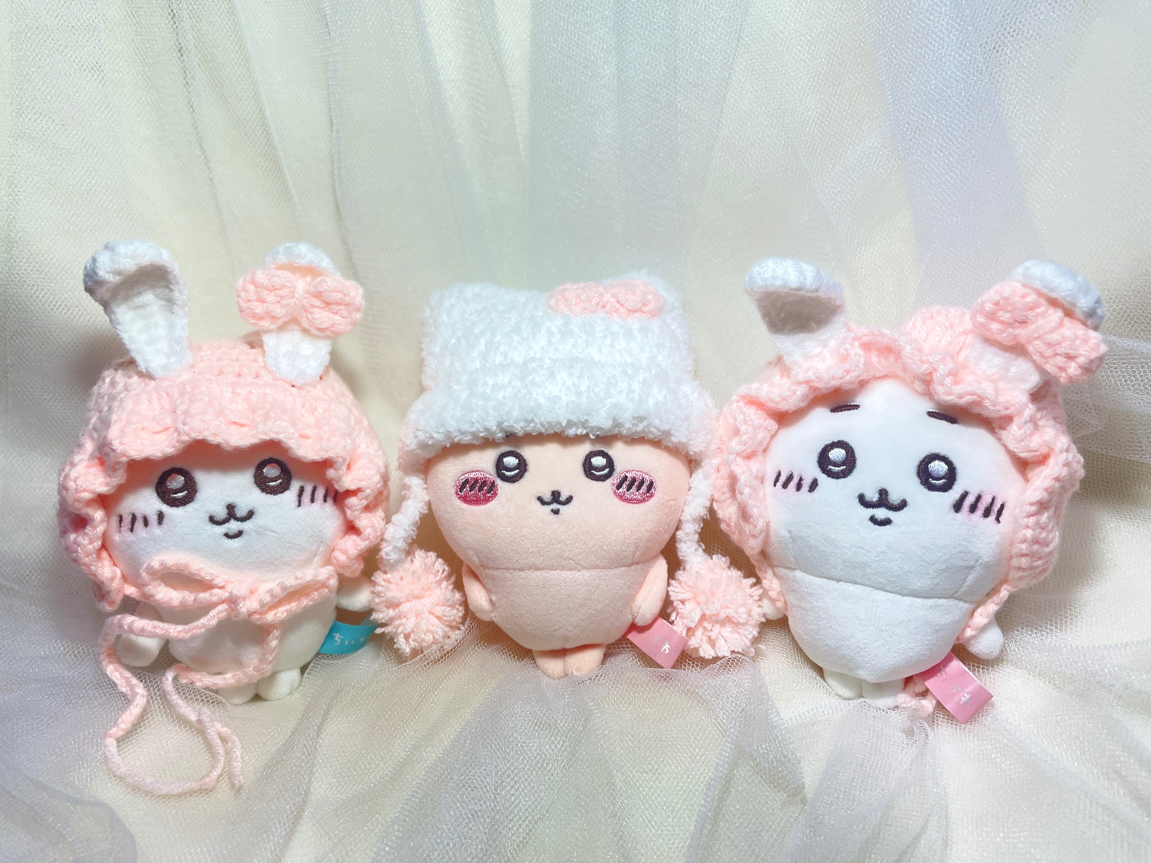 白雪兔兔蝴蝶結系列毛帽貓耳帽頭飾（適小腳款）