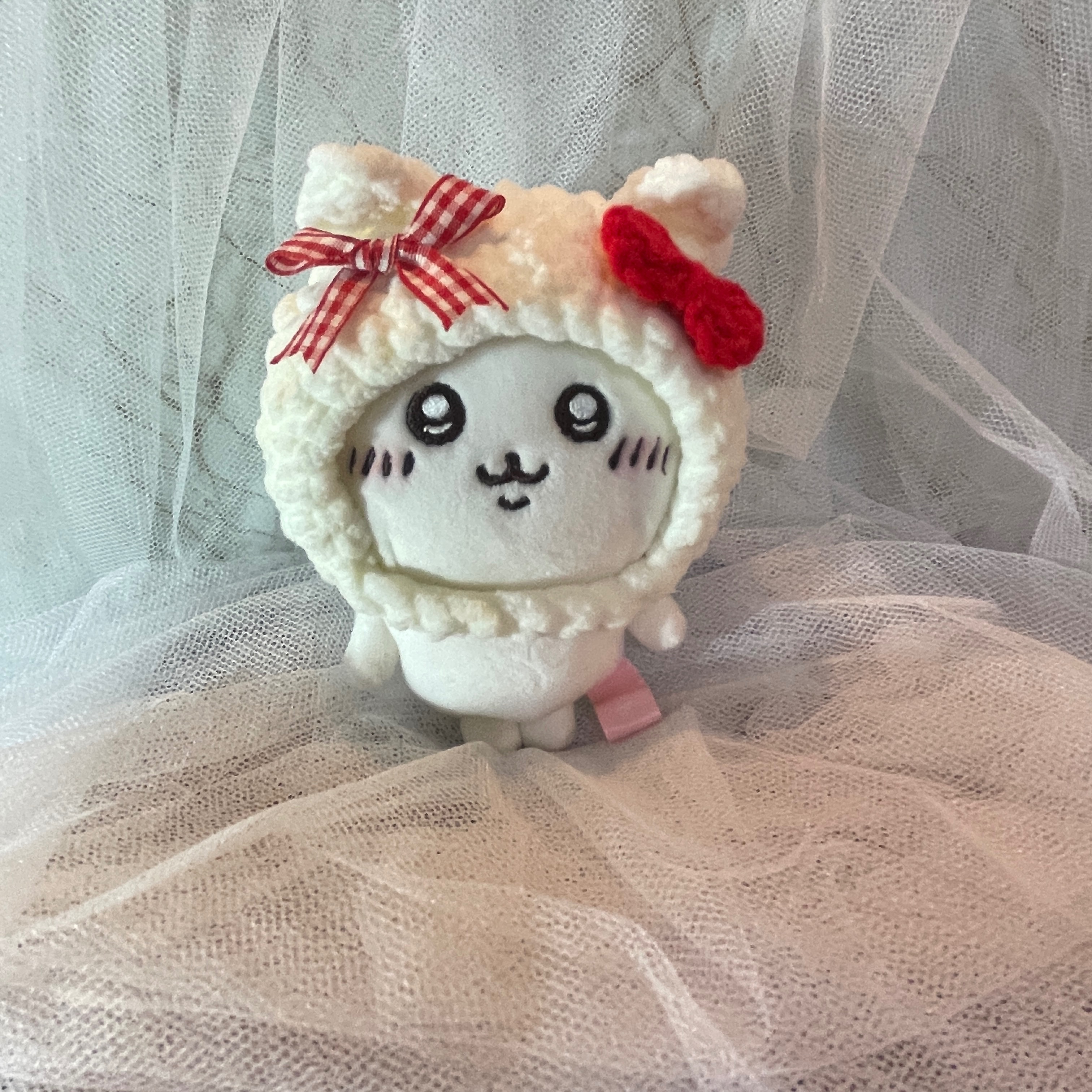 蝴蝶結貓咪頭套（適小腳款）