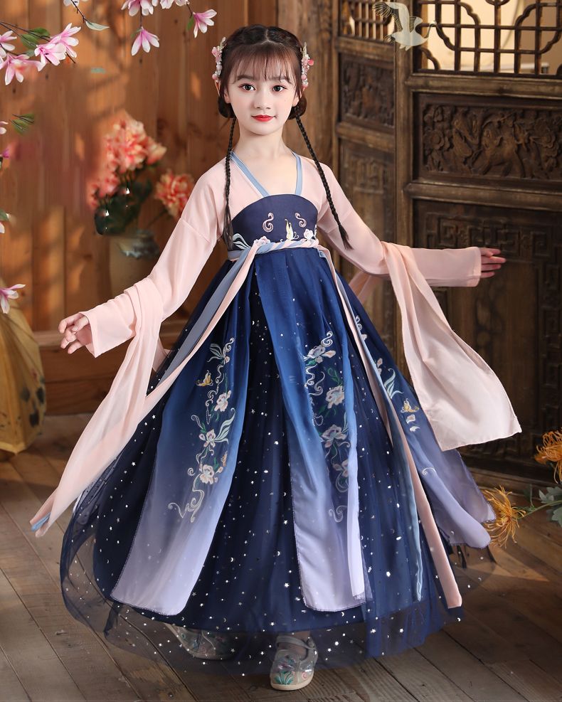 B深藍色款 兒童漢服