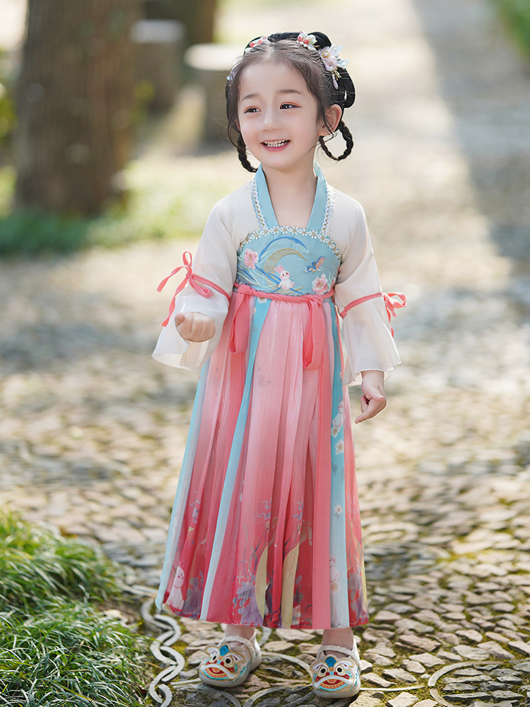 G粉藍色款 兒童漢服