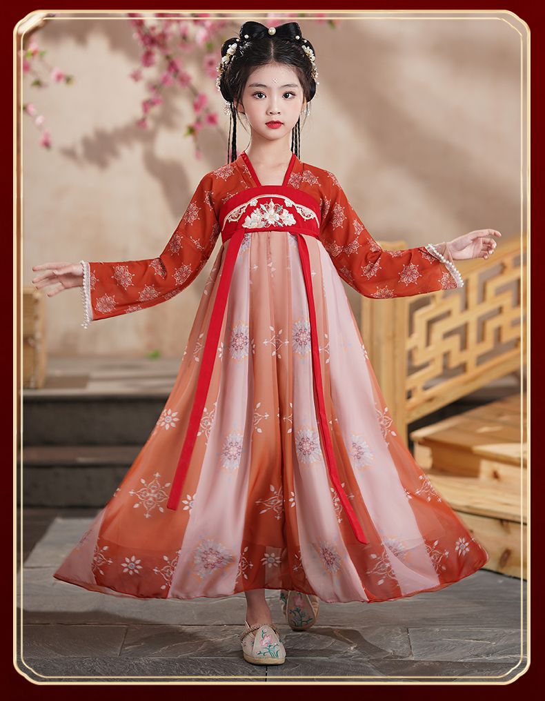 F朱紅粉款 兒童漢服