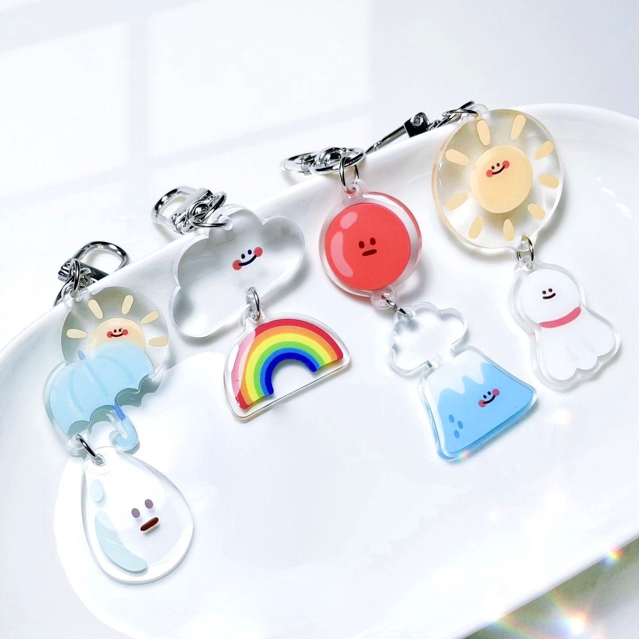 一顆包子♬ 自然串串鑰匙圈 （共4款）｜滴膠壓克力吊飾