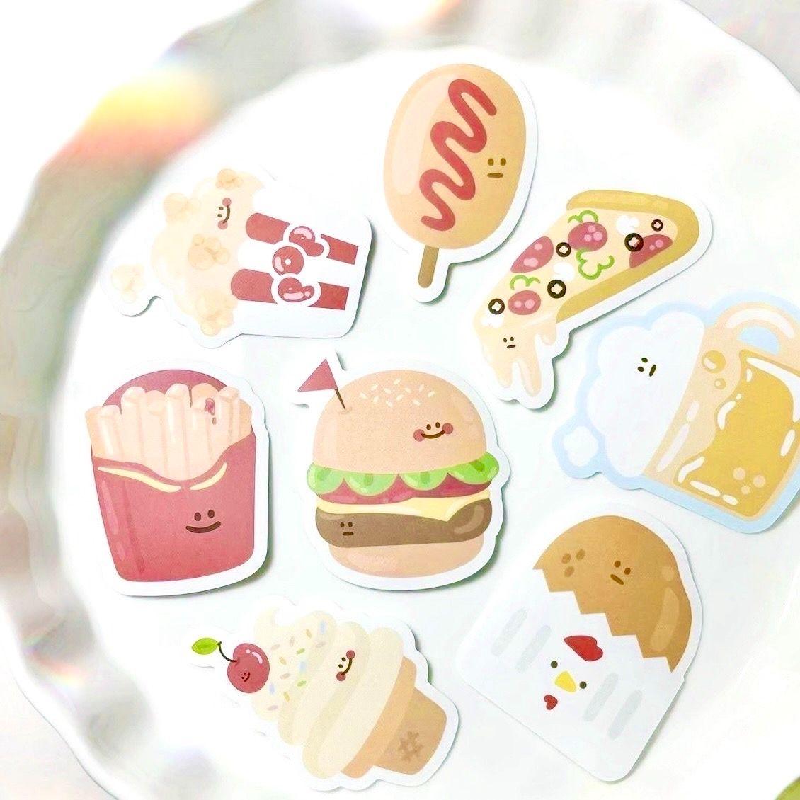 一顆包子♬ 食物夥伴 霧面貼紙包 （8入）