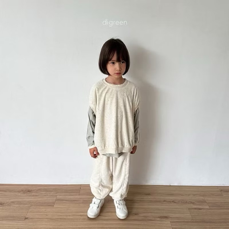 韓國🇰🇷現貨24H快速出貨｜ digreen 毛巾布刺繡LOGO落肩背心套裝