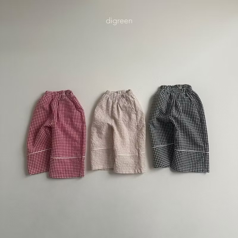 🇰🇷正韓｜現貨24H快速出貨｜digreen 一字線格子寬褲（薄透夏季防蚊褲）