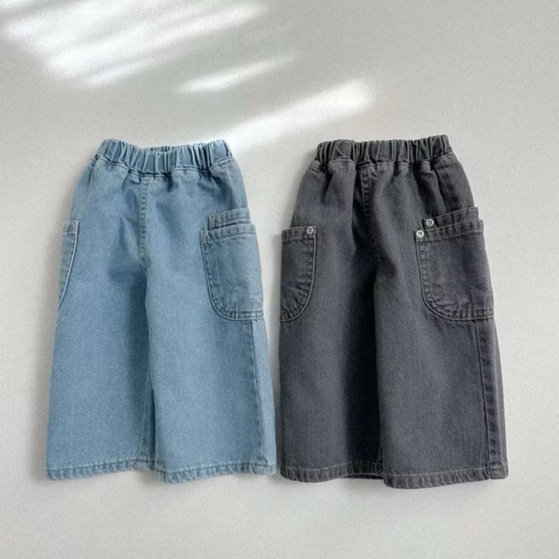 🇰🇷正韓現貨｜24H快速出貨｜minirobe  雙口袋鬆緊牛仔褲 80-110cm