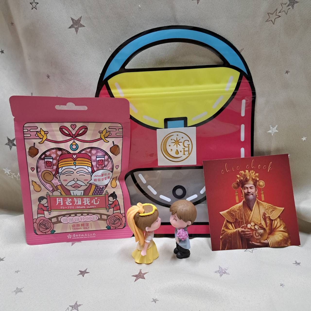 查查月老紅線知我心糖公仔組合 🍬 台南人氣月老糖｜人緣加分 業績佳分 情侶禮物 伴手禮｜查查紅線小宇宙