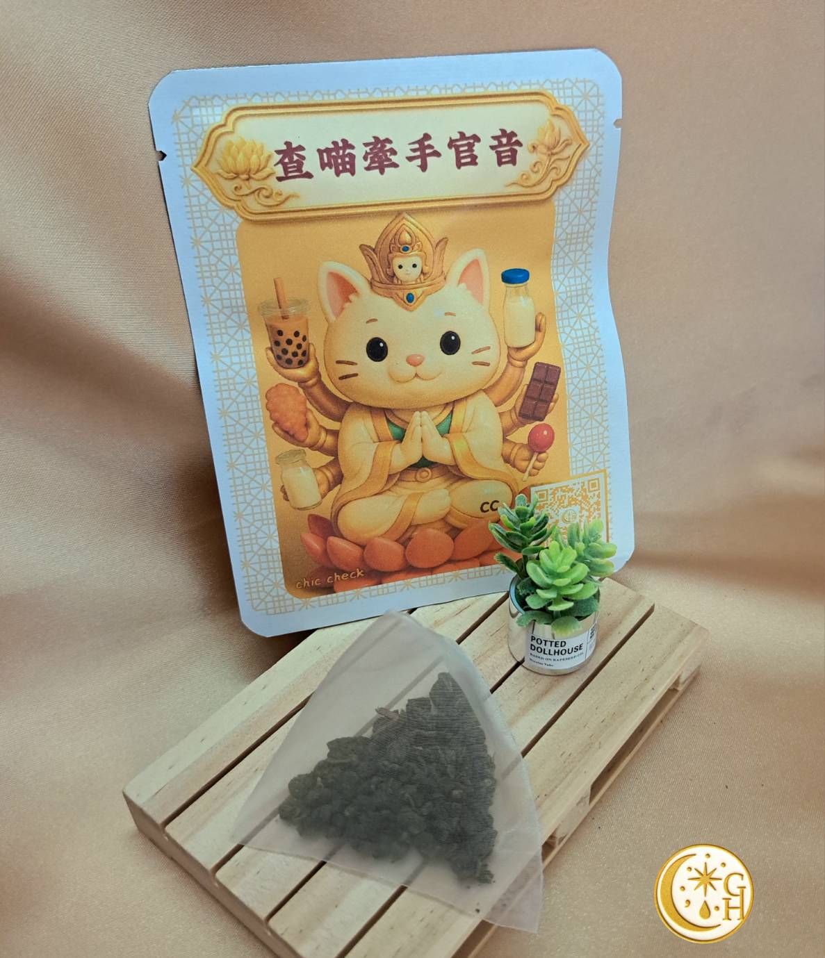 🌸月老紅線查查｜茶喵牽手官音✨南投金萱茶包×冷泡熱泡皆宜×升官順心守護好緣份💛MIT手作茶禮