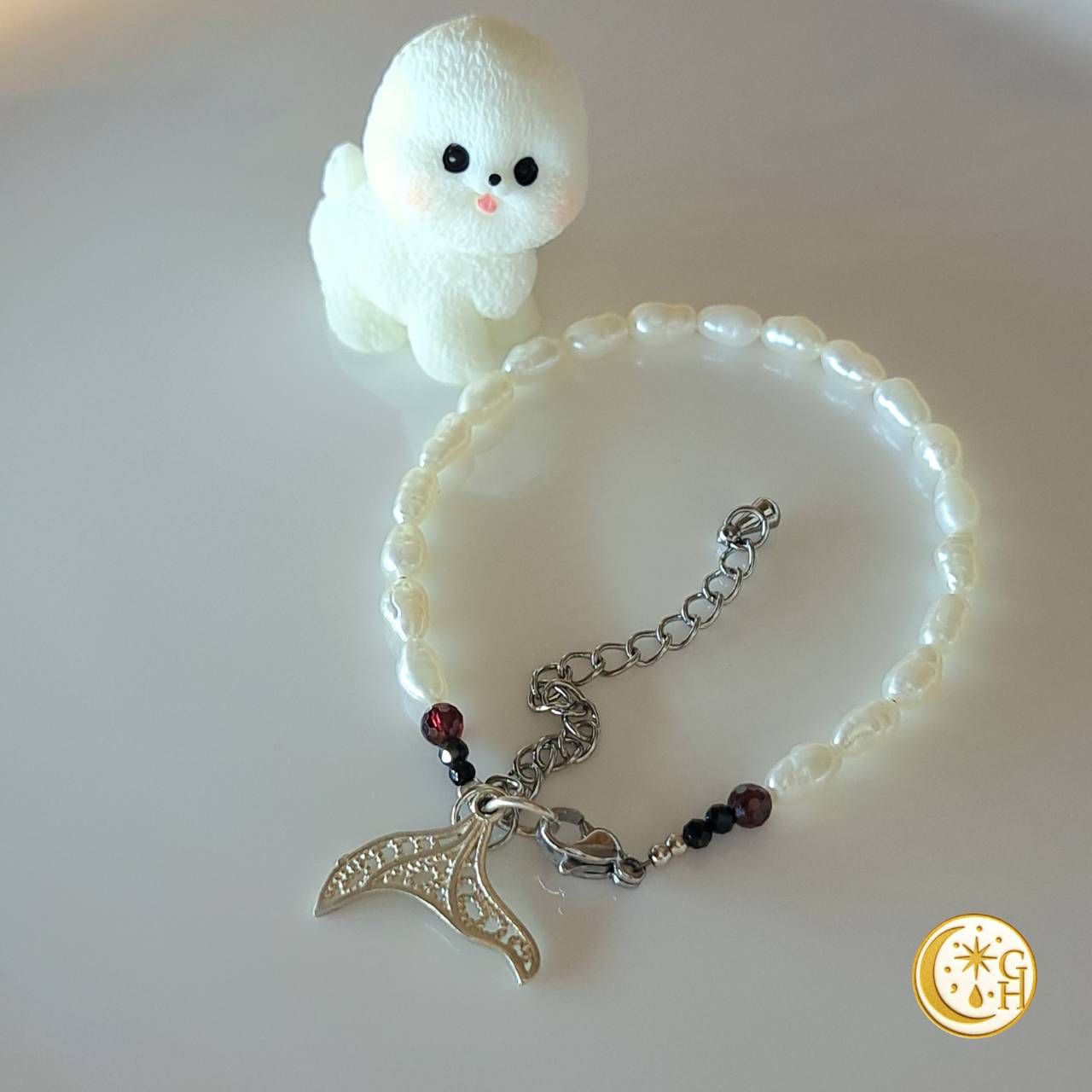 月老紅線查查美人魚手鍊｜純銀魚尾祝福如魚得水，日常送禮兩相宜，天然米粒珍珠點亮福運✨🧵🧧