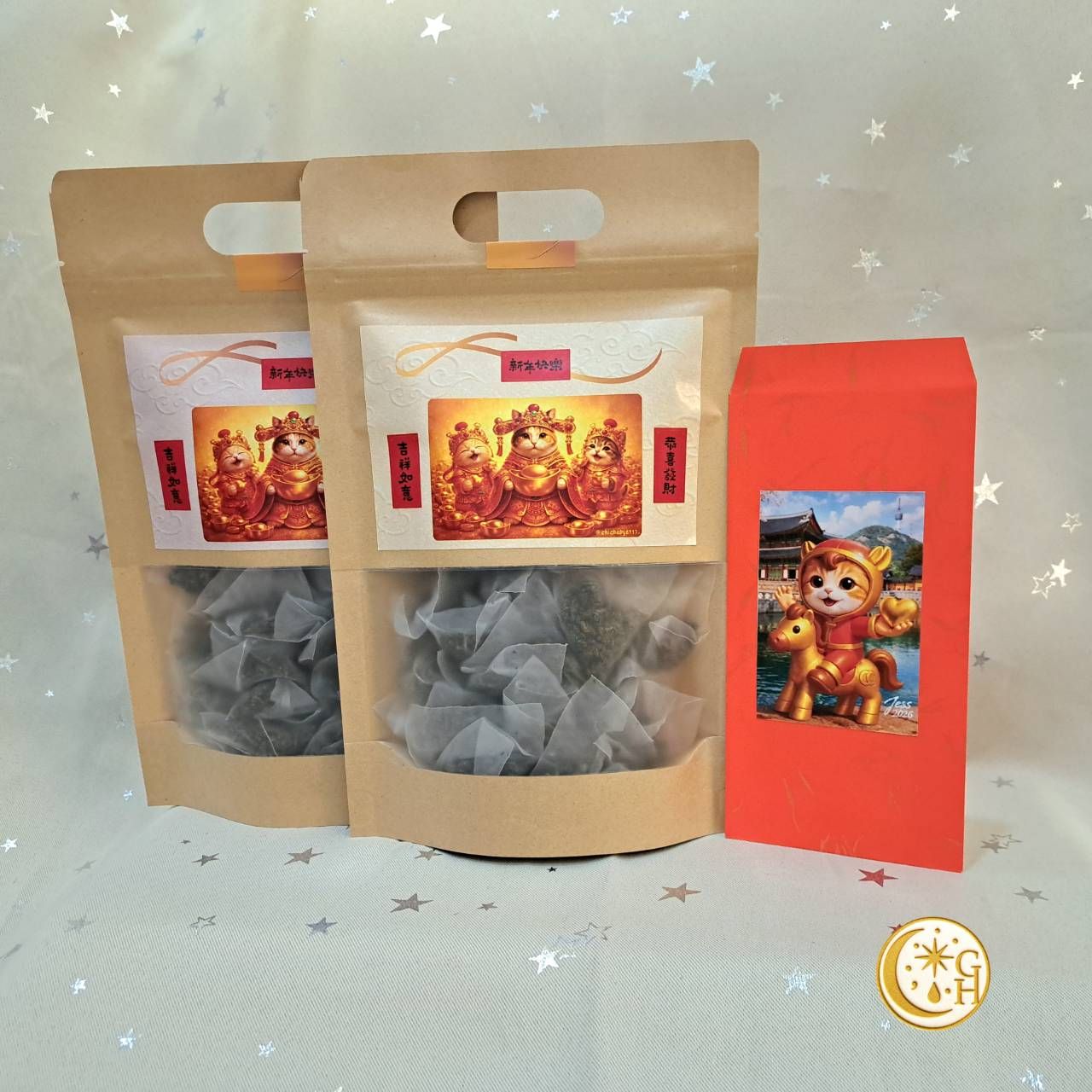 月老紅線查查新年福氣茶禮盒｜南投茶哥特選金萱・30入嚴選茶包｜送禮首選心意祝福・嚴特選金萱，口感溫潤清香