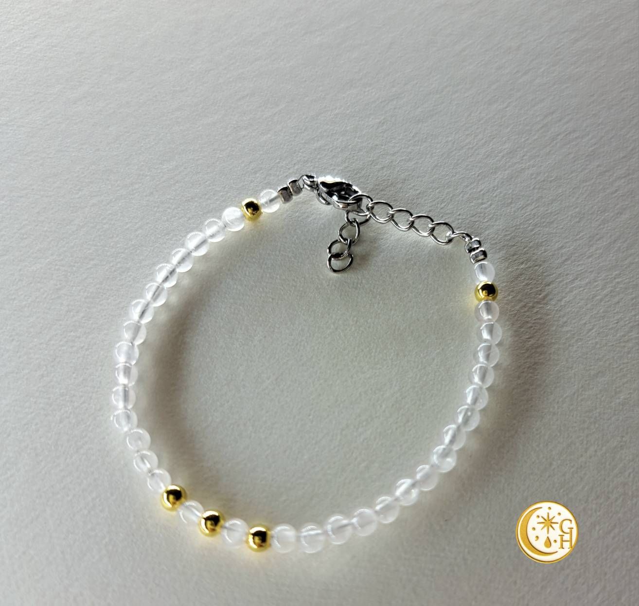 月老紅線查查｜願你被溫柔守護，平安喜樂成長，智慧光明自在綻放・天然粉晶 × 銀鍍金珠兒童設計款