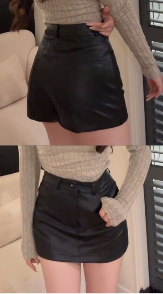 秋冬必備皮裙裙褲