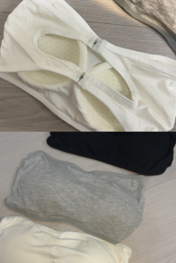 女生必備無肩帶背心（有胸墊）（白/黑/灰）