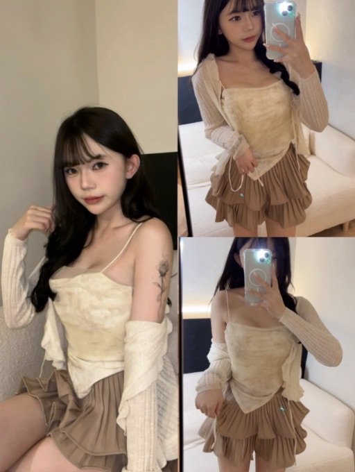 超推仙女必備三件套 罩衫+網紗背心+蛋糕裙（有胸墊）