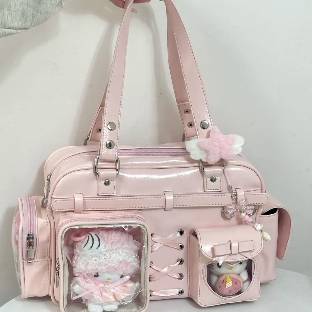 （新品）177.花間漫步-愛心小痛層大容量痛包4色