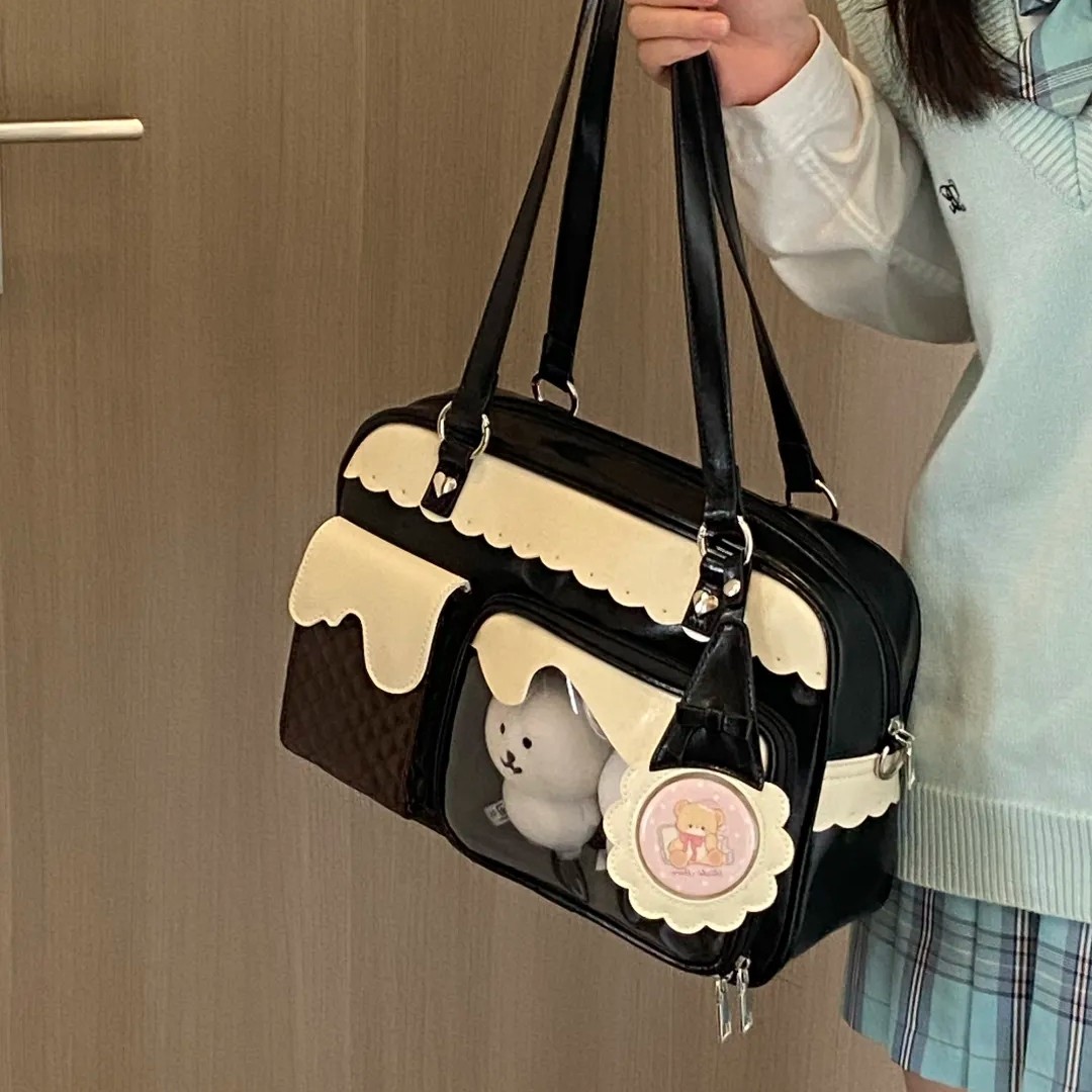 （新品）183.生巧蛋糕-可愛風外出百搭日系娃包3色