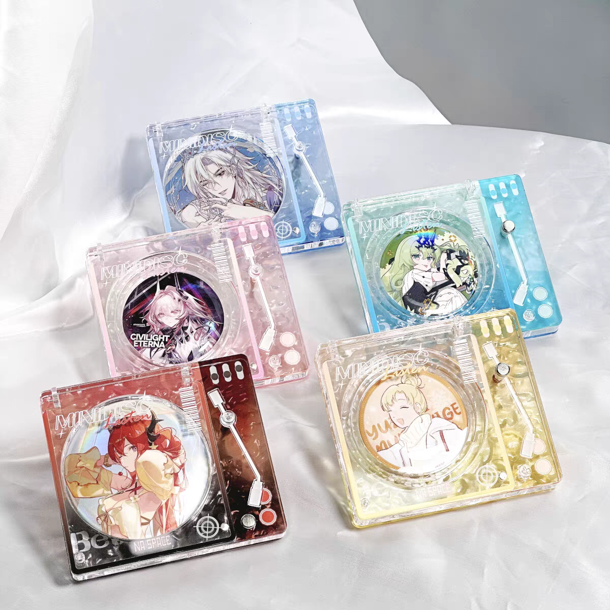 （新品）188.未來唱盤-壓克力高透徽章展示磚5色