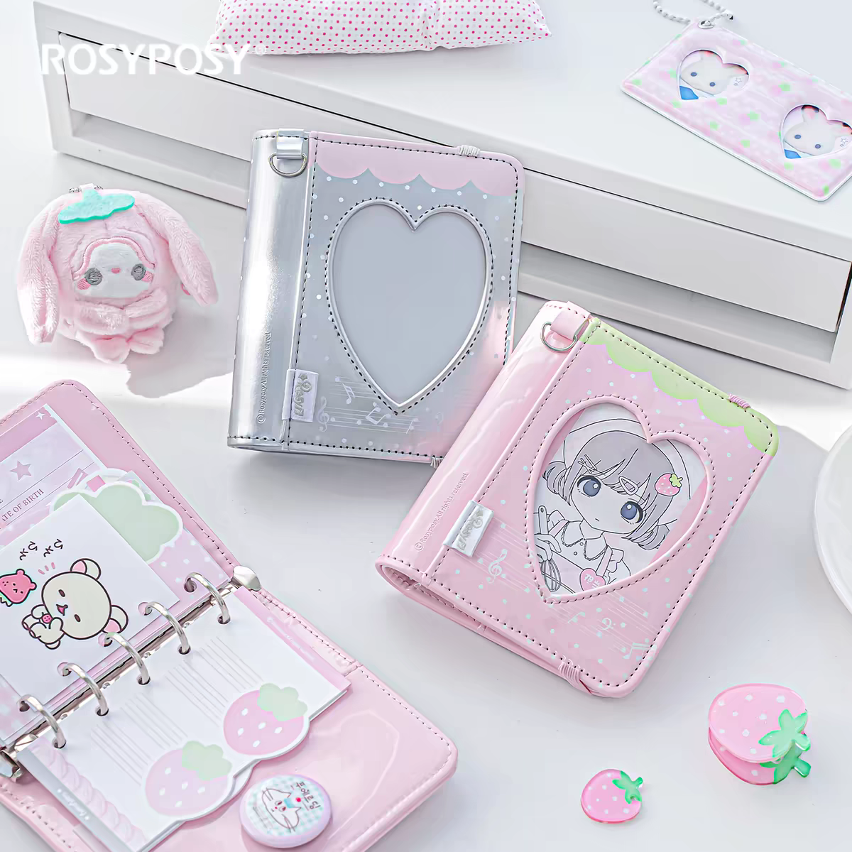 （新品）194.草莓心事-亮面漆皮M5手帳本推活推薦4款