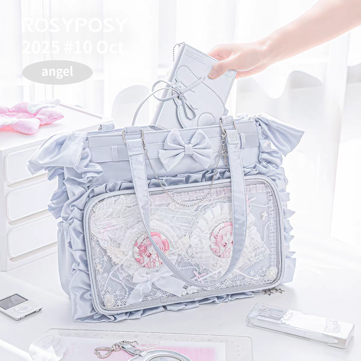 （新品）197.緞光天使-大容量華麗托特痛日常百搭4色