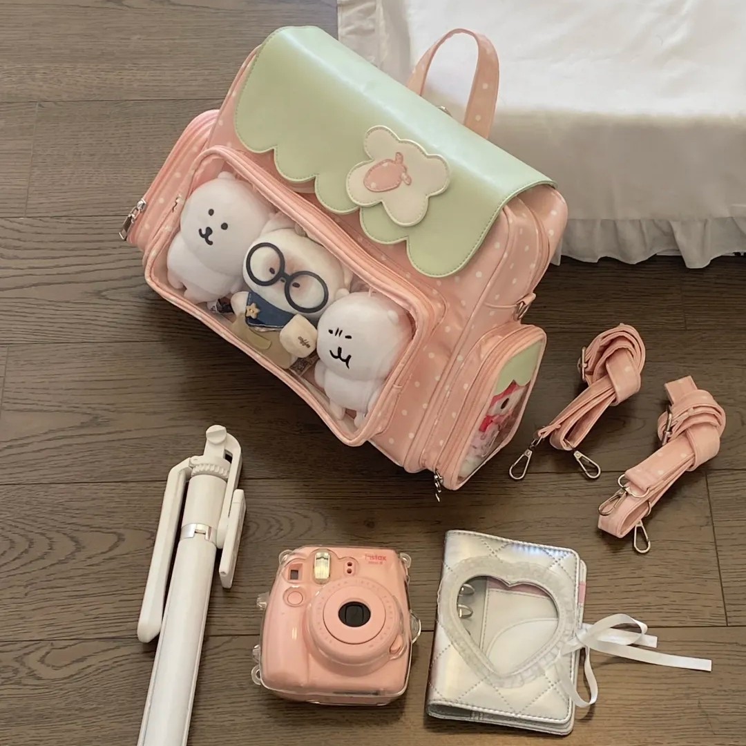 （新品）176.草莓鬆餅-大容量後背痛包有暗格