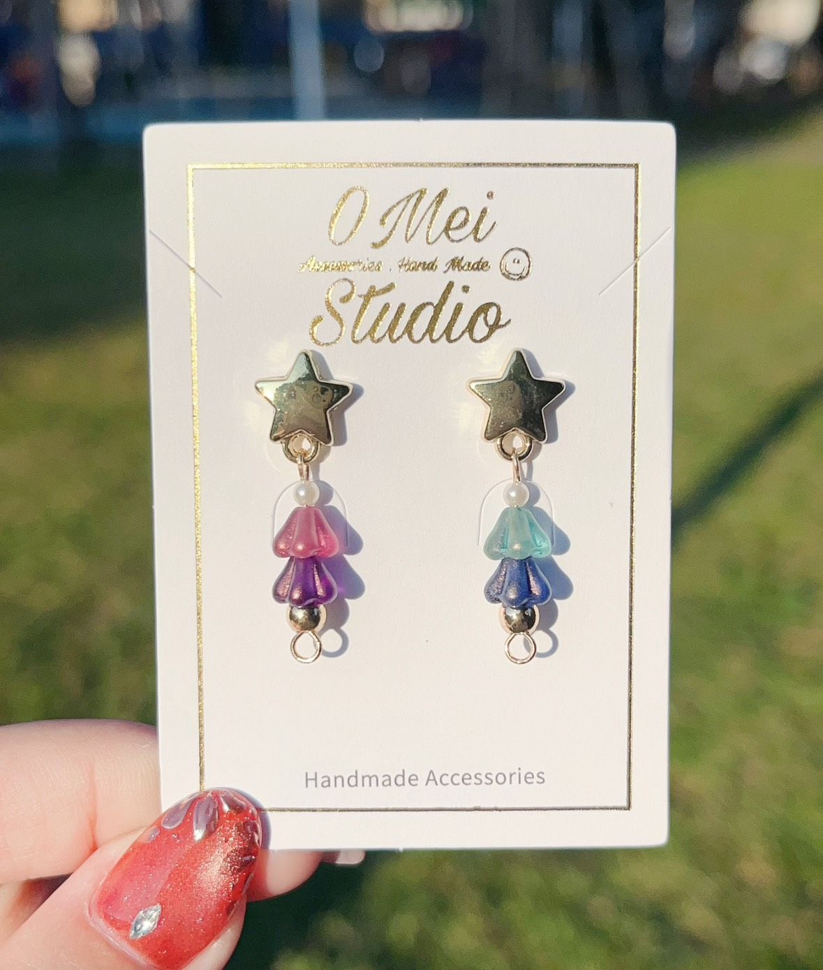 手作耳環-星星聖誕樹耳環