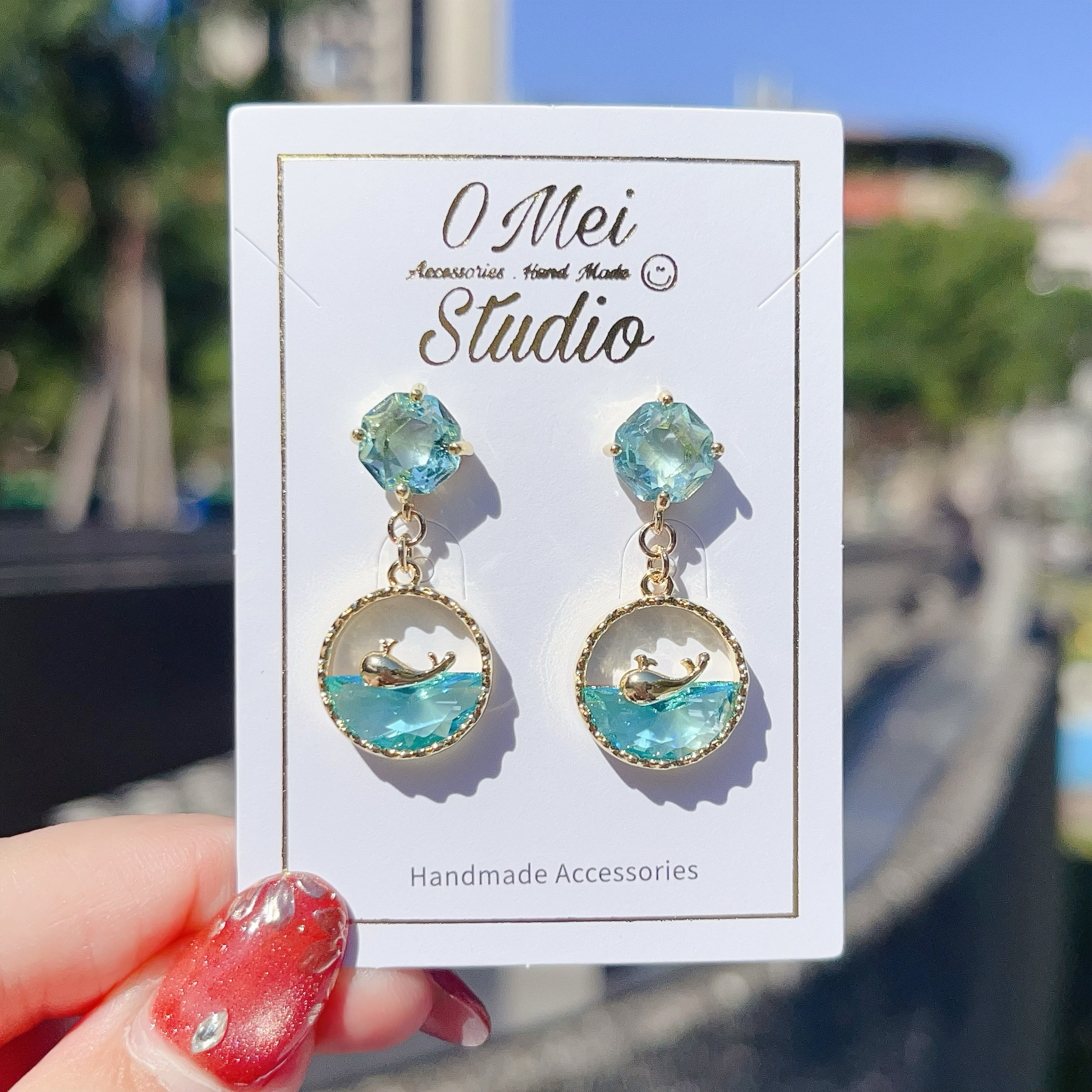 手作耳環-2026.01新品-閃耀海洋鯨魚耳環