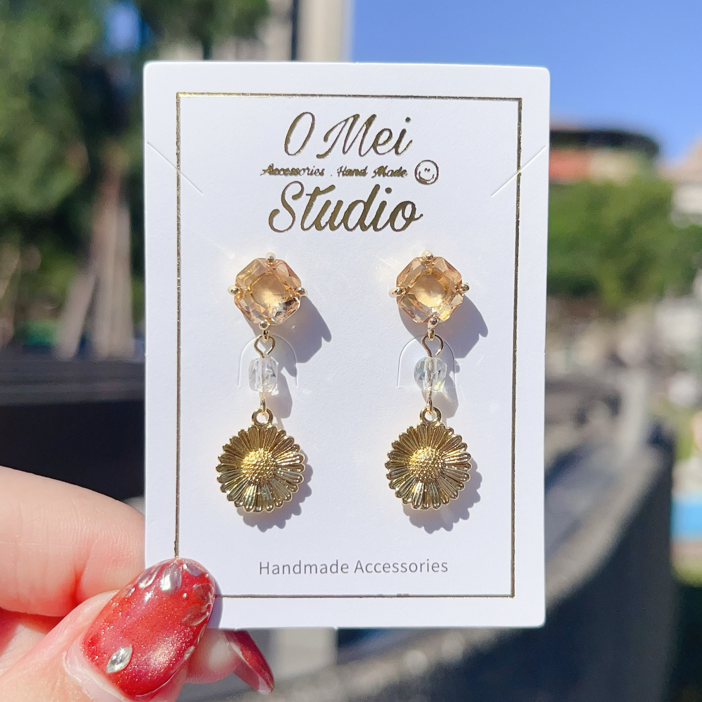 手作耳環-2026.01新品-燦爛可愛雛菊耳環