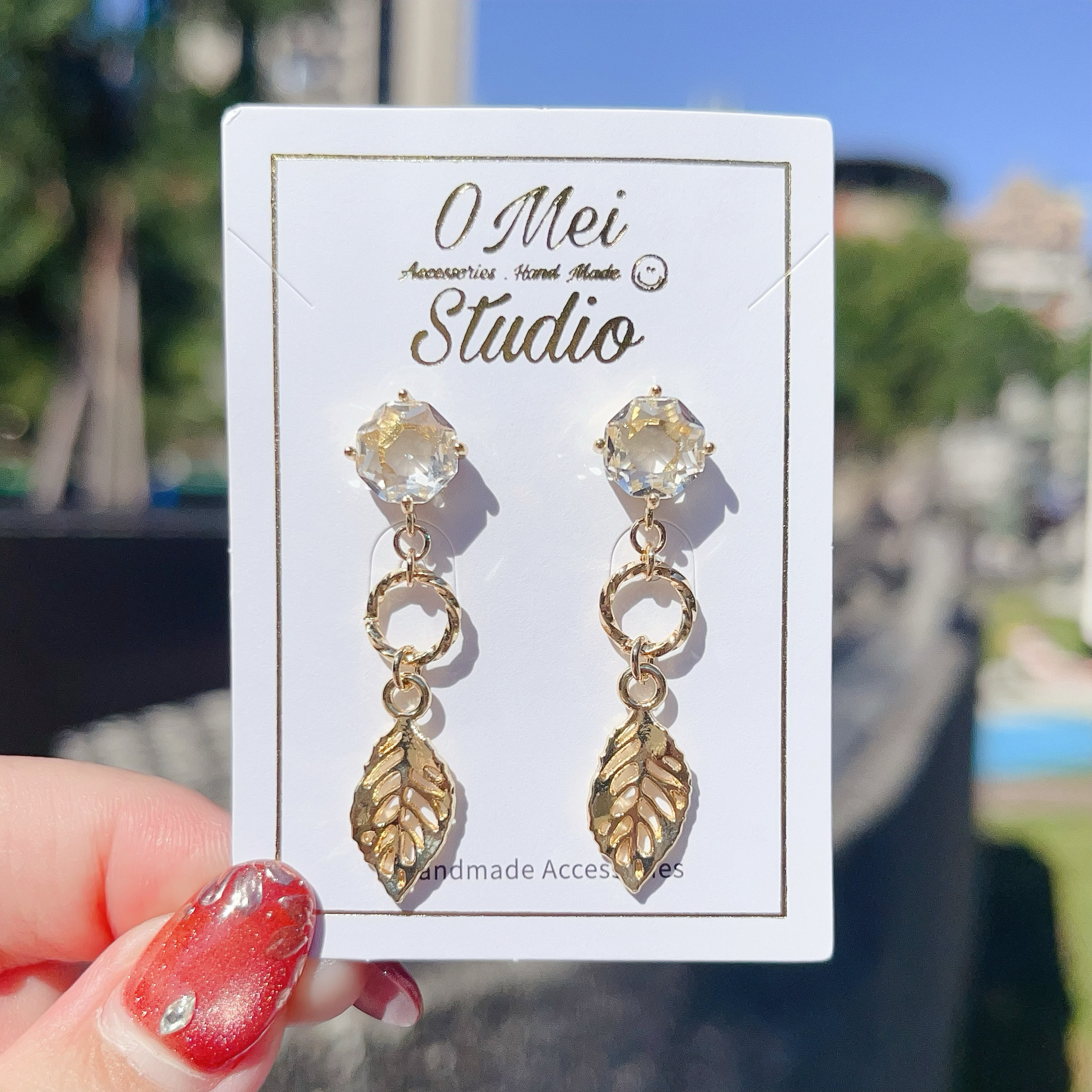 手作耳環-2026.01新品-浪漫氣質樹葉耳環