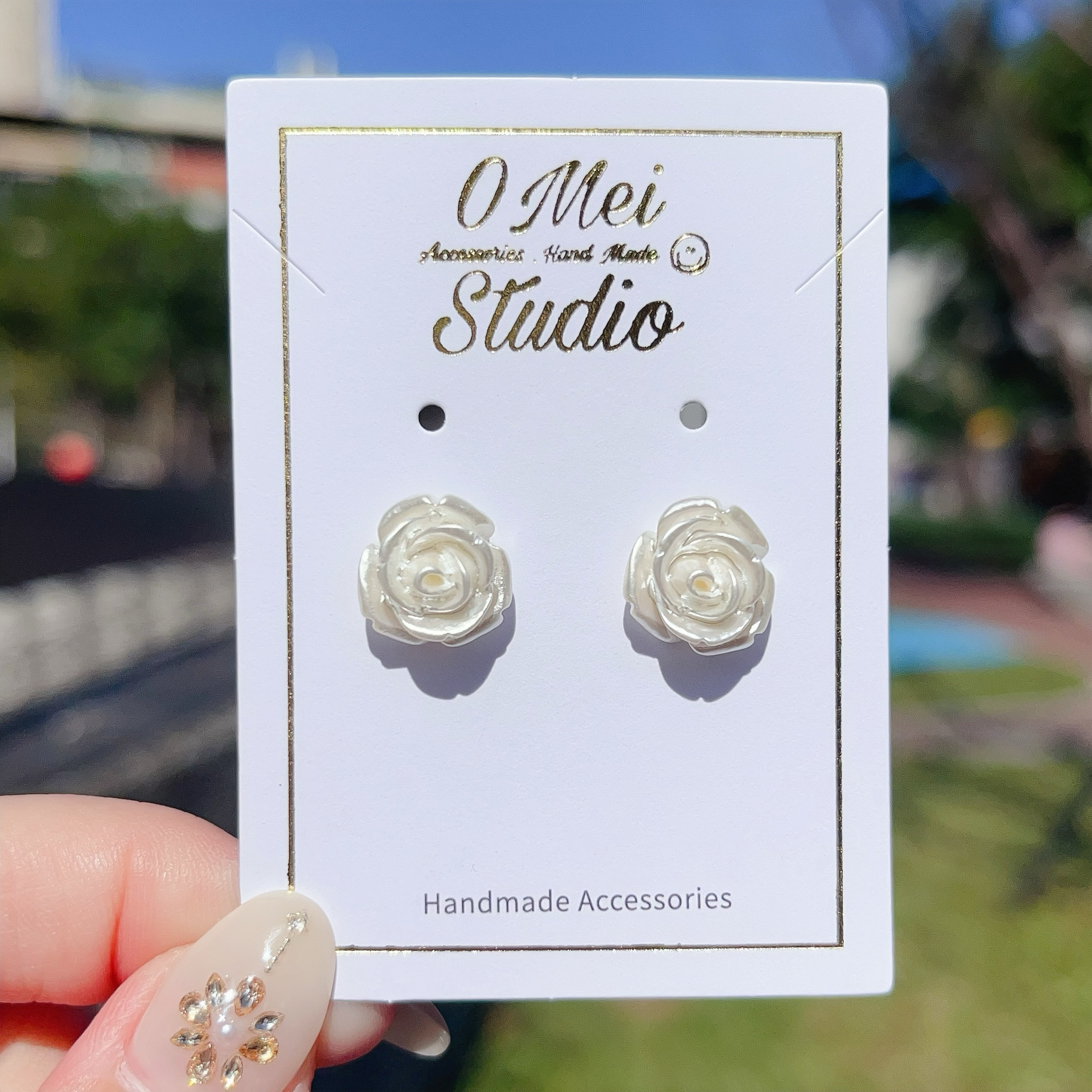 手作耳環-2026.01新品-優雅立體玫瑰花花耳環