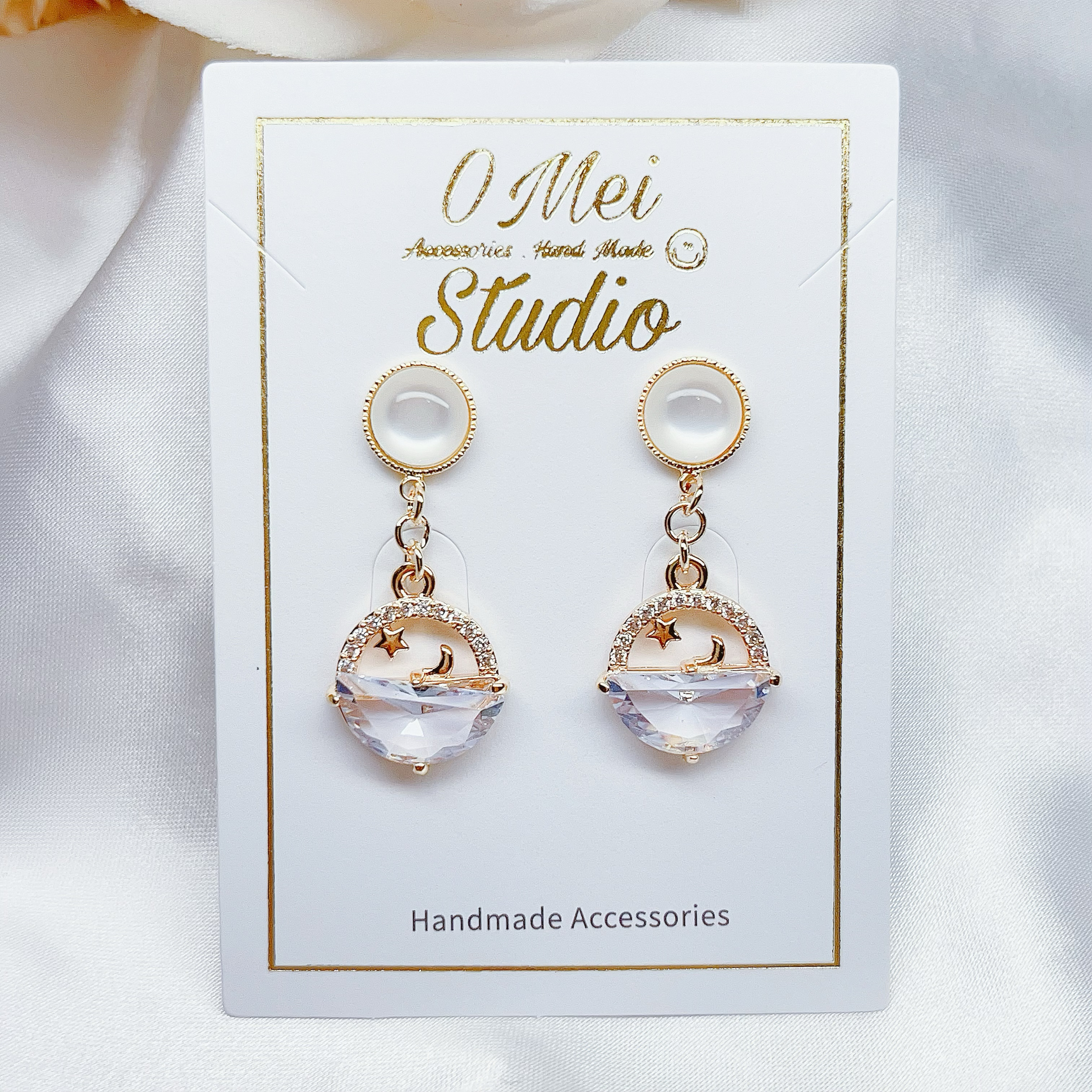 手作耳環-2026.02新品-月光海上星月耳環