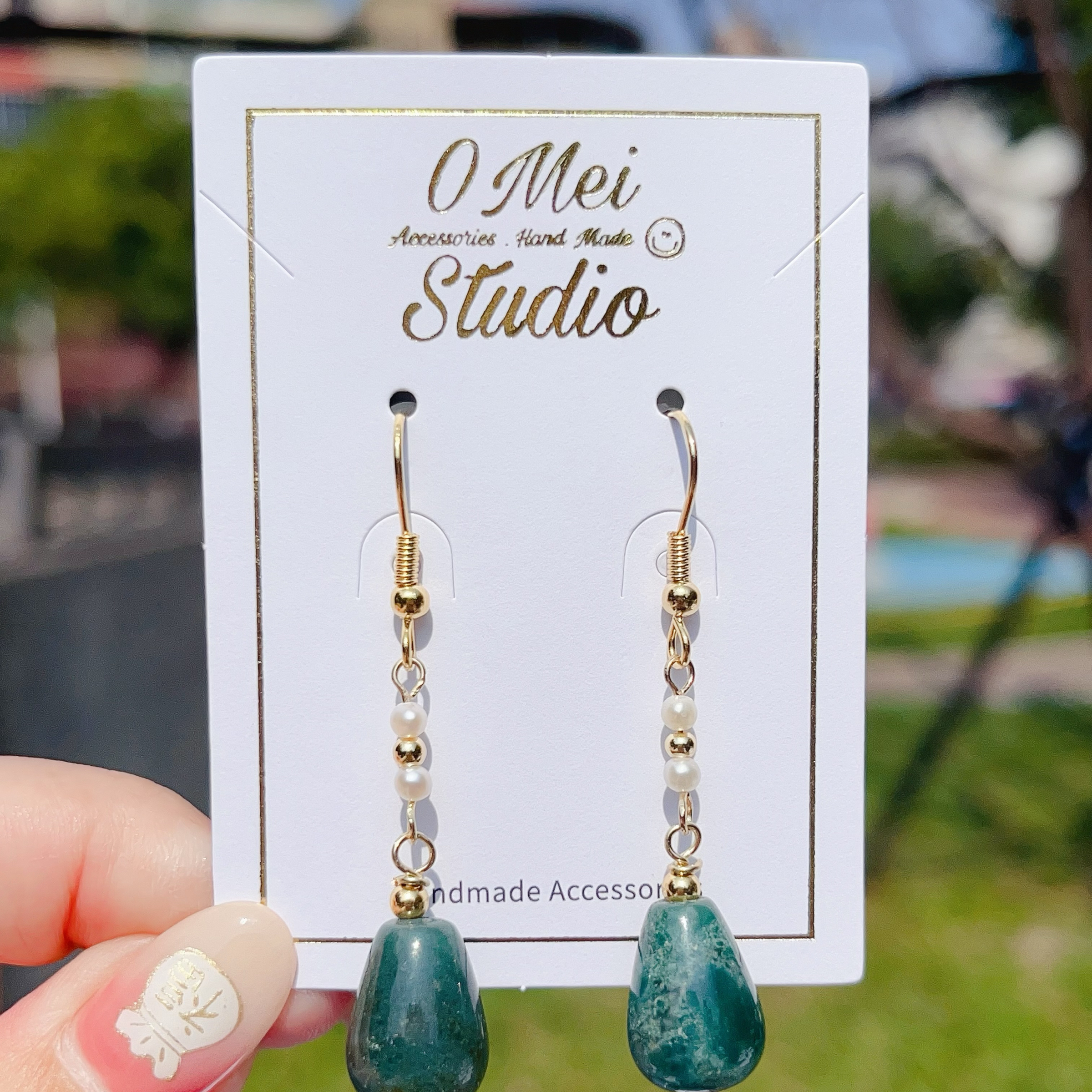 手作耳環-2026.03新品-印尼瑪瑙水晶貝殼珠耳環