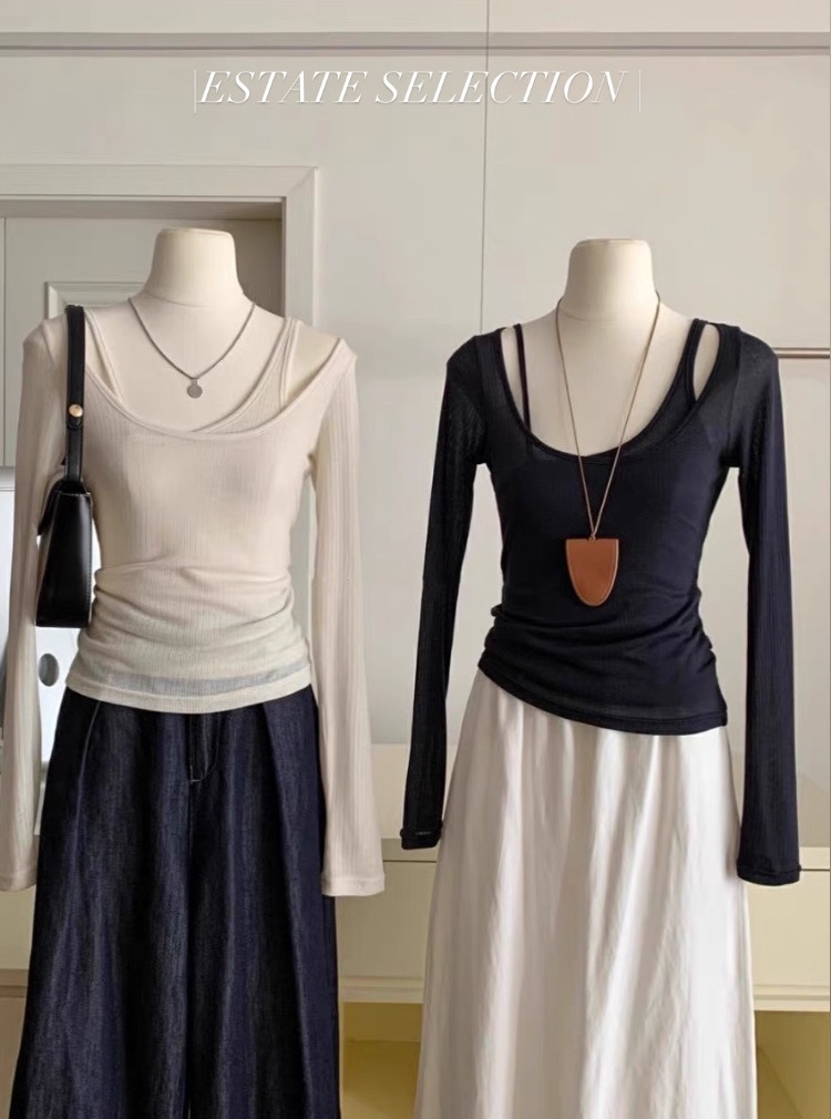 韓系兩件式針織上衣