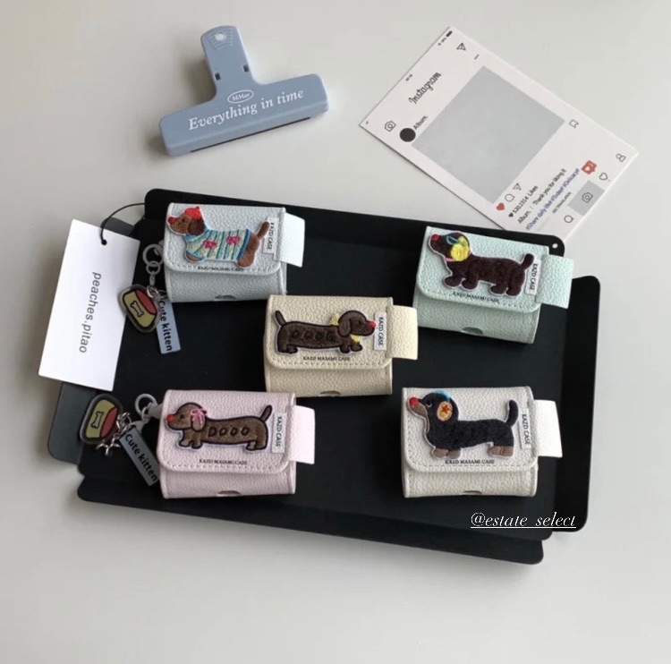 刺繡臘腸狗皮革耳機殼（❗️特價任選兩個第二款請備註型號顏色）