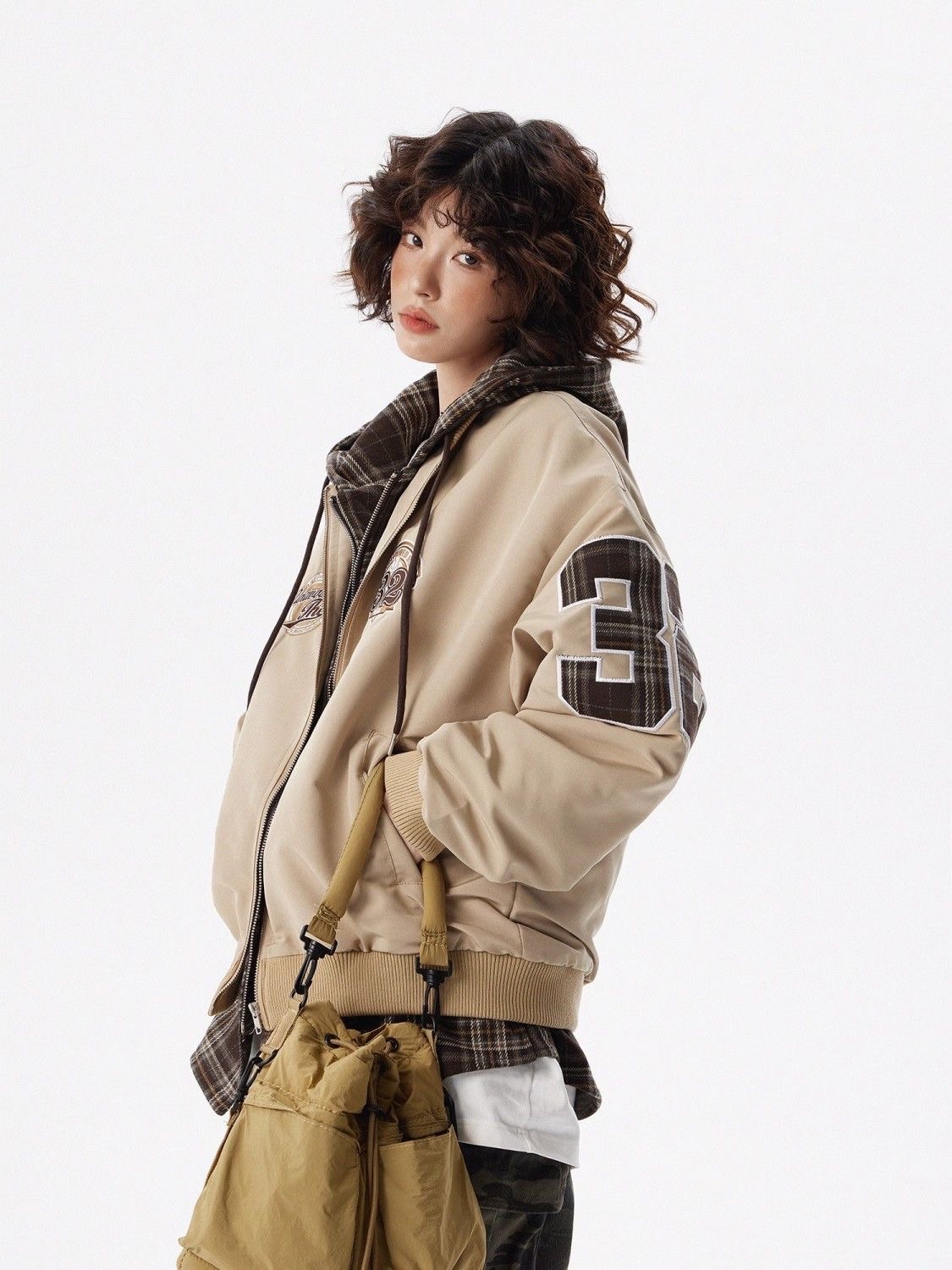 假兩件式復古連帽外套