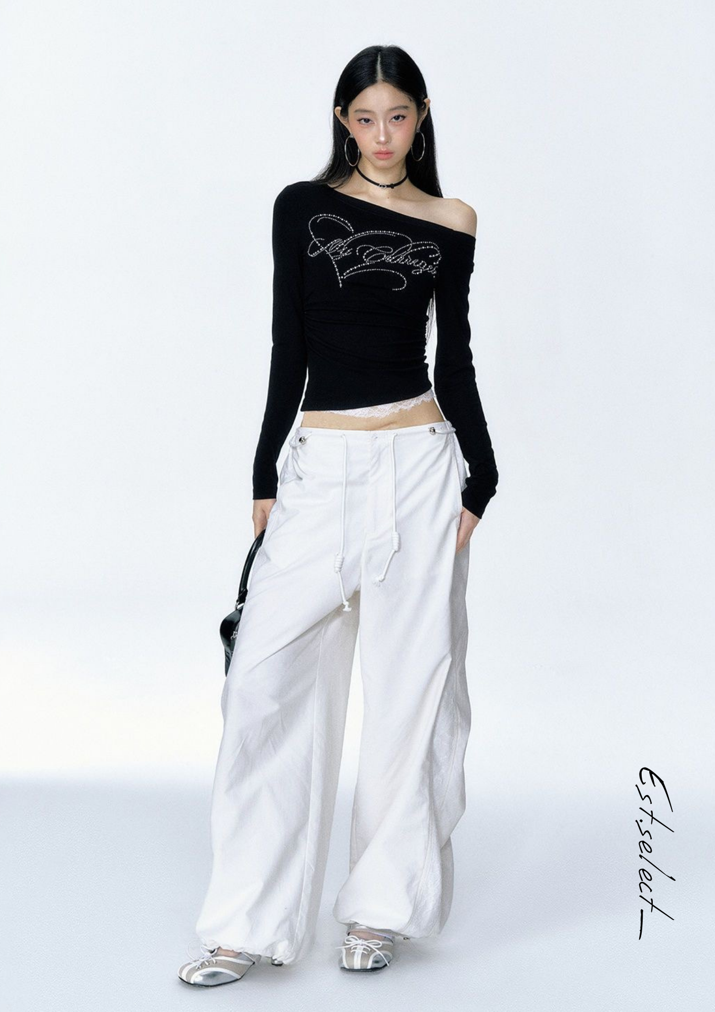 芭雷風斜肩上衣