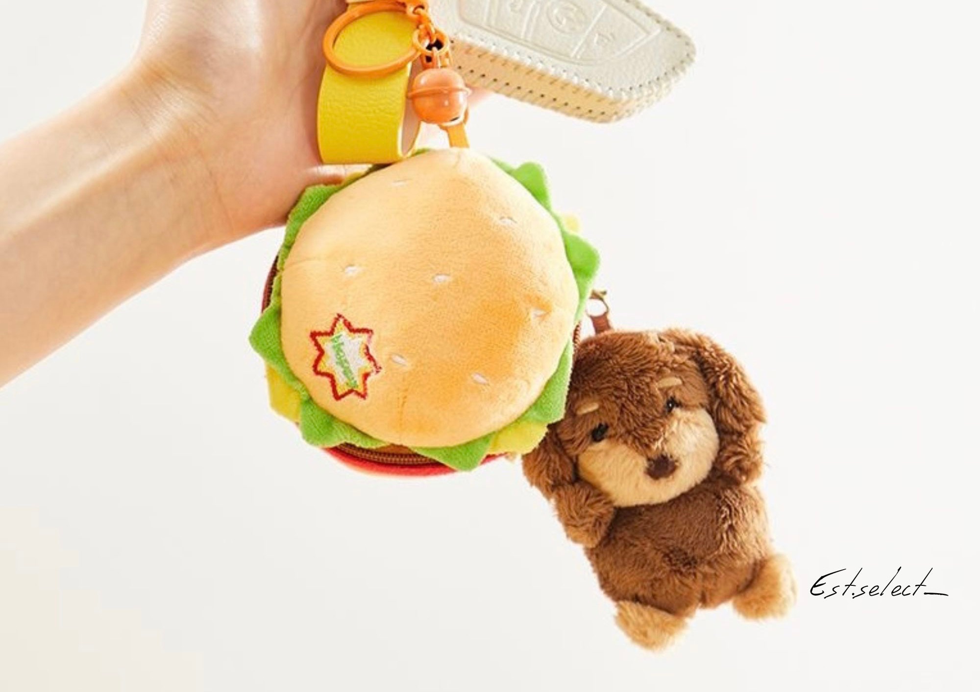 漢堡臘腸狗零錢包吊飾